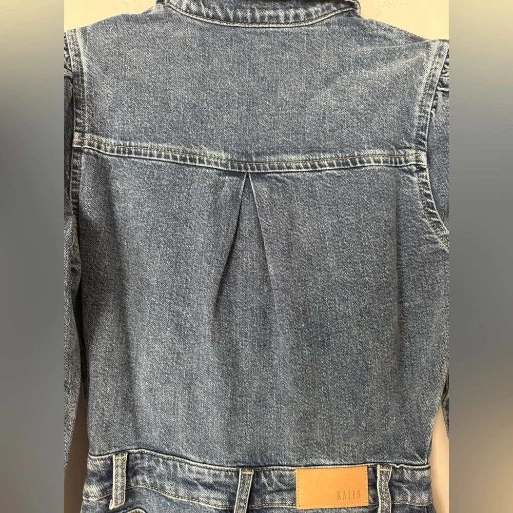 NWT Rails Beverly 100% Cotton Button Front Denim Long Sleeve Dress in West Coast - Picture 14 of 16